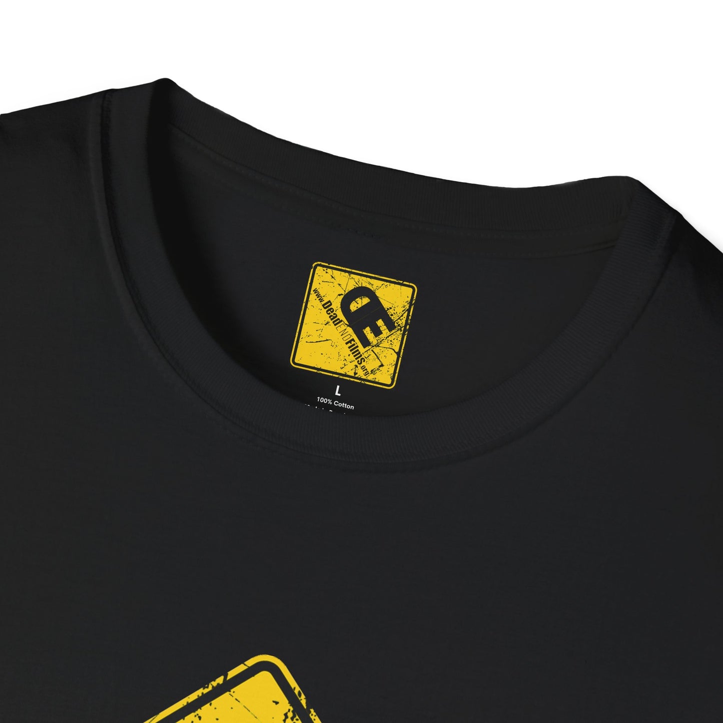 Yellow Logo Unisex T-Shirt - dead end films Front & Back Print